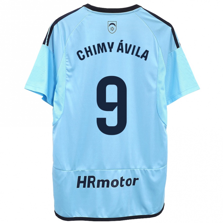 Kinder Fußball Chimy Ávila #9 Blau Auswärtstrikot Trikot 2023/24 T-Shirt Luxemburg