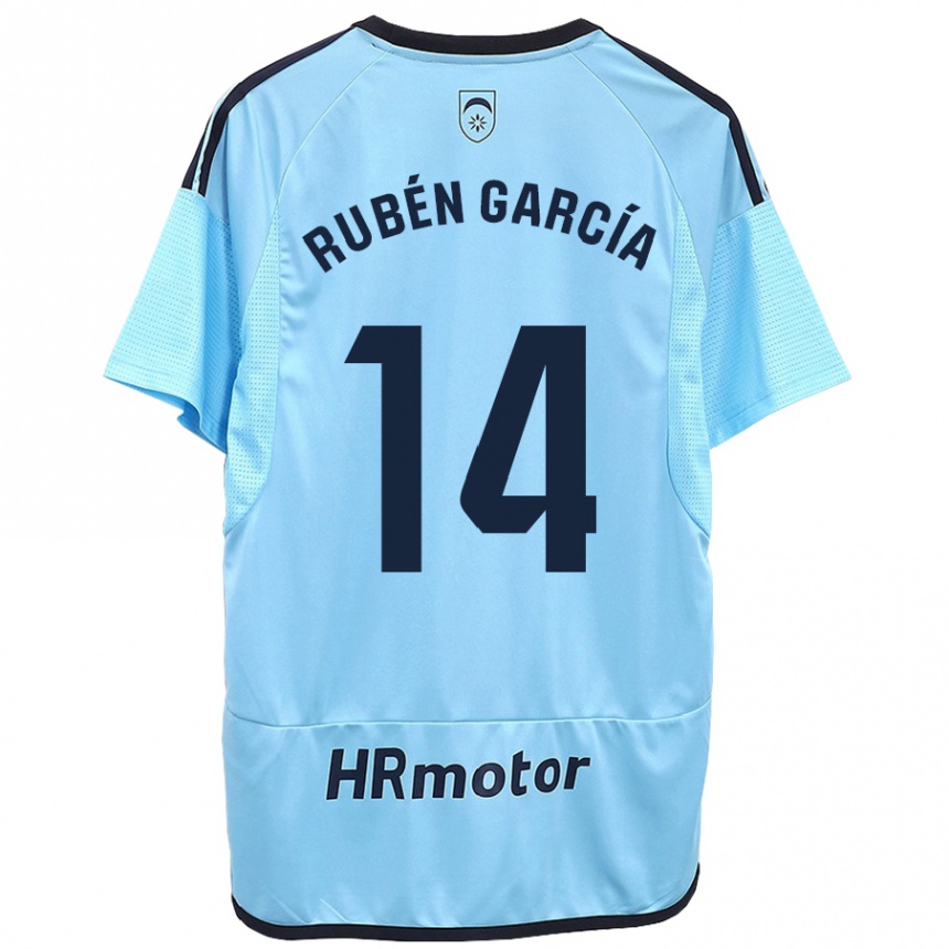 Kinder Fußball Rubén García #14 Blau Auswärtstrikot Trikot 2023/24 T-Shirt Luxemburg