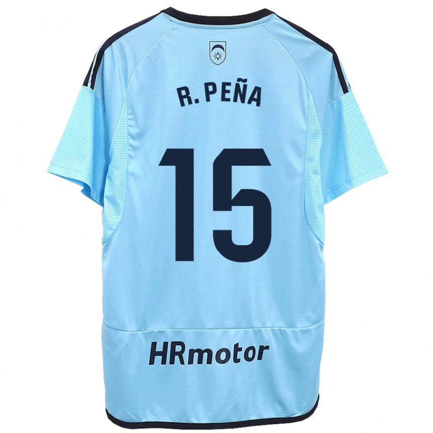 Kinder Fußball Rubén Peña #15 Blau Auswärtstrikot Trikot 2023/24 T-Shirt Luxemburg