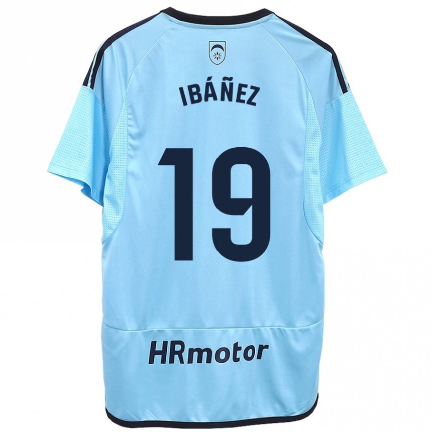 Kinder Fußball Pablo Ibáñez #19 Blau Auswärtstrikot Trikot 2023/24 T-Shirt Luxemburg