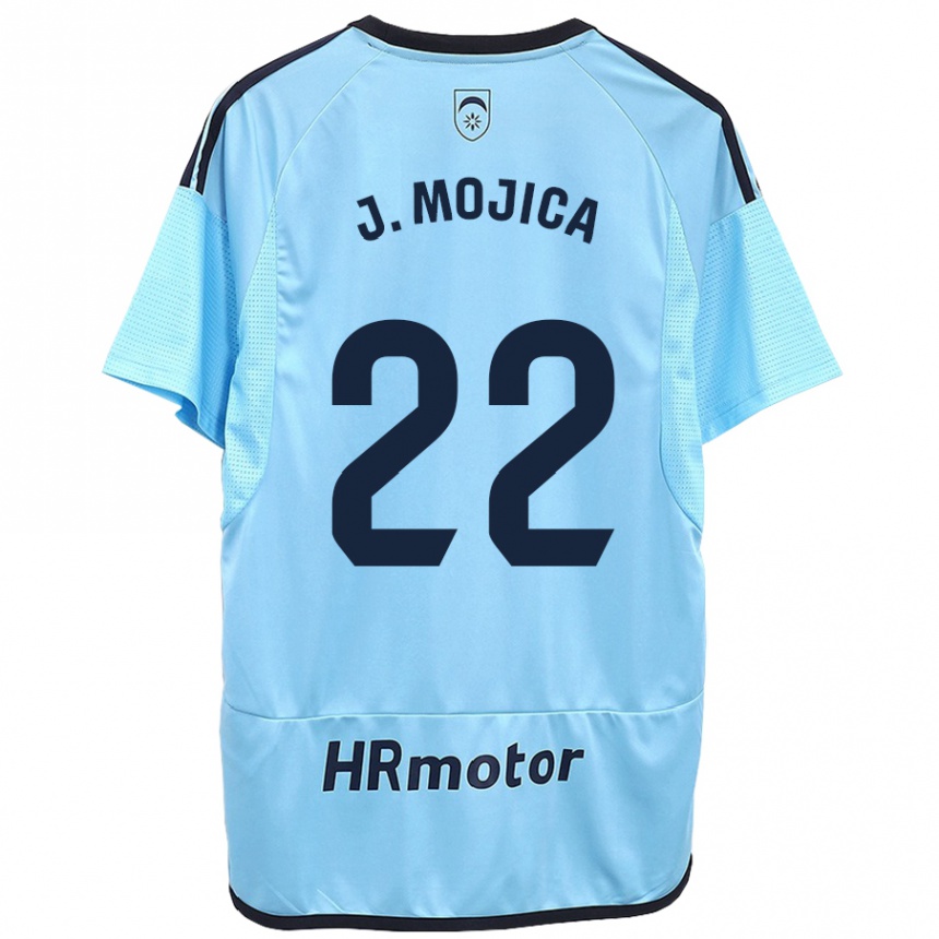 Kinder Fußball Johan Mojica #22 Blau Auswärtstrikot Trikot 2023/24 T-Shirt Luxemburg