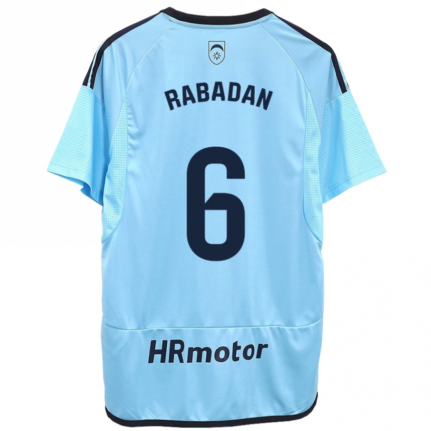 Kinder Fußball David Rabadán #6 Blau Auswärtstrikot Trikot 2023/24 T-Shirt Luxemburg