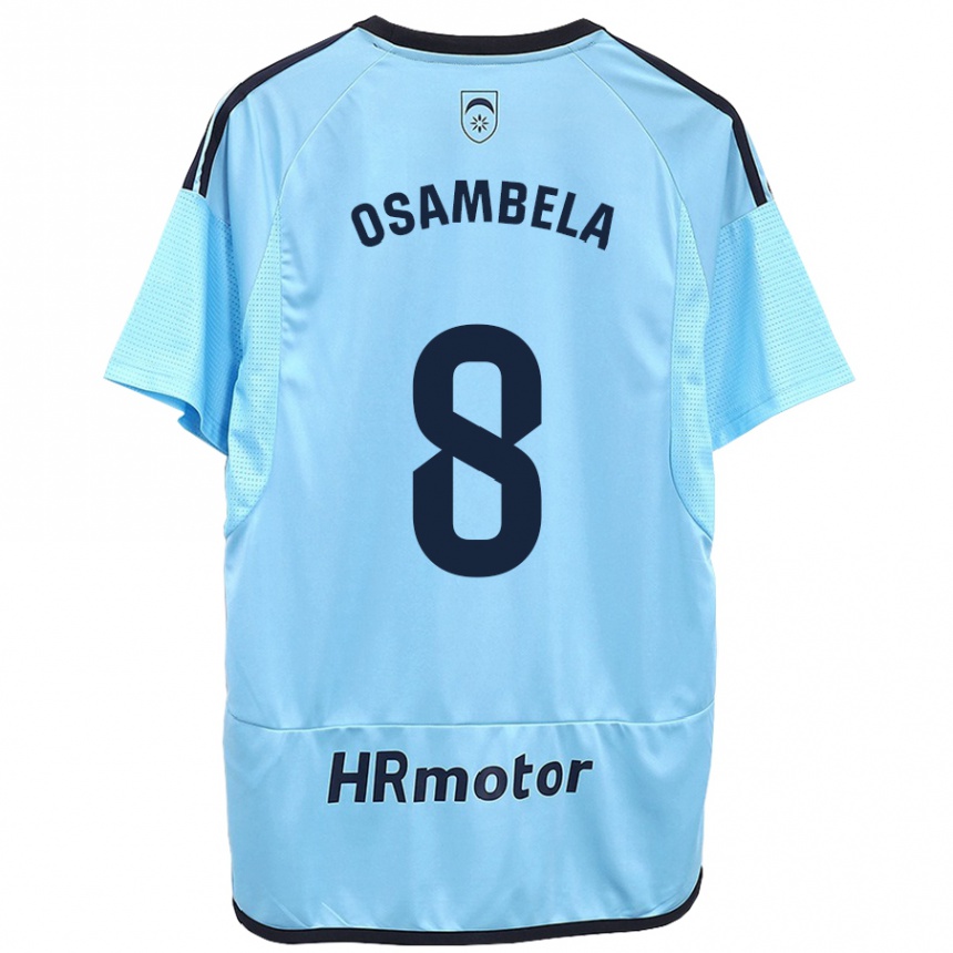 Kinder Fußball Asier Osambela #8 Blau Auswärtstrikot Trikot 2023/24 T-Shirt Luxemburg