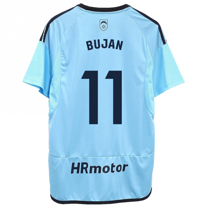 Kinder Fußball Unai Buján #11 Blau Auswärtstrikot Trikot 2023/24 T-Shirt Luxemburg