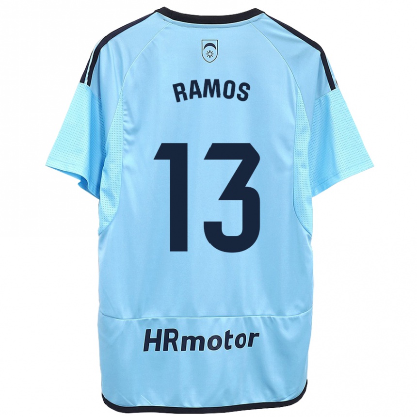 Kinder Fußball Darío Ramos #13 Blau Auswärtstrikot Trikot 2023/24 T-Shirt Luxemburg