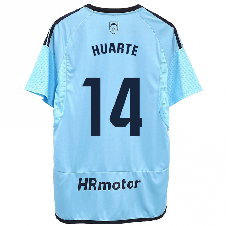 Kinder Fußball Xabi Huarte #14 Blau Auswärtstrikot Trikot 2023/24 T-Shirt Luxemburg