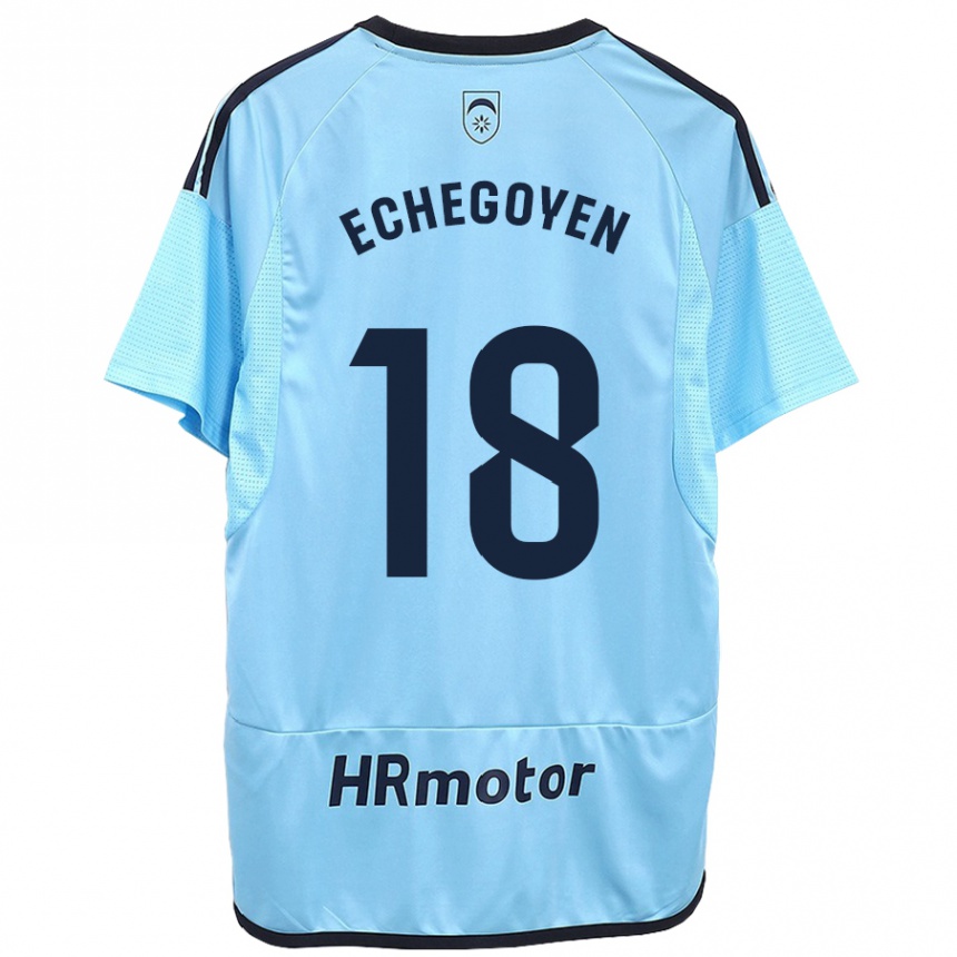 Kinder Fußball Mauro Echegoyen #18 Blau Auswärtstrikot Trikot 2023/24 T-Shirt Luxemburg