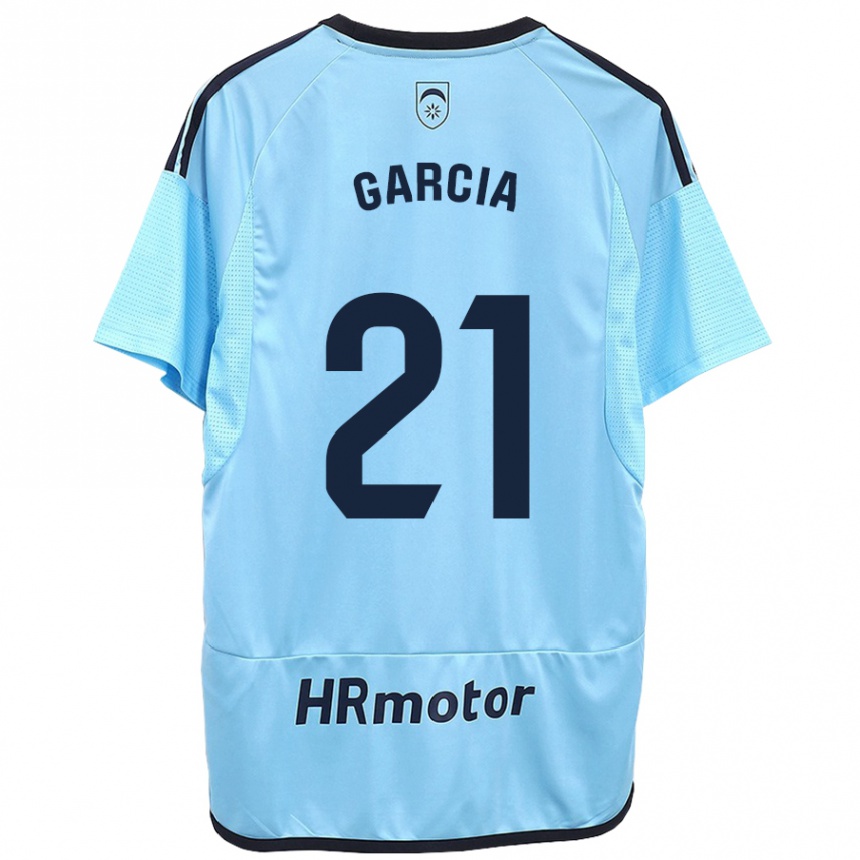 Kinder Fußball Jon García #21 Blau Auswärtstrikot Trikot 2023/24 T-Shirt Luxemburg