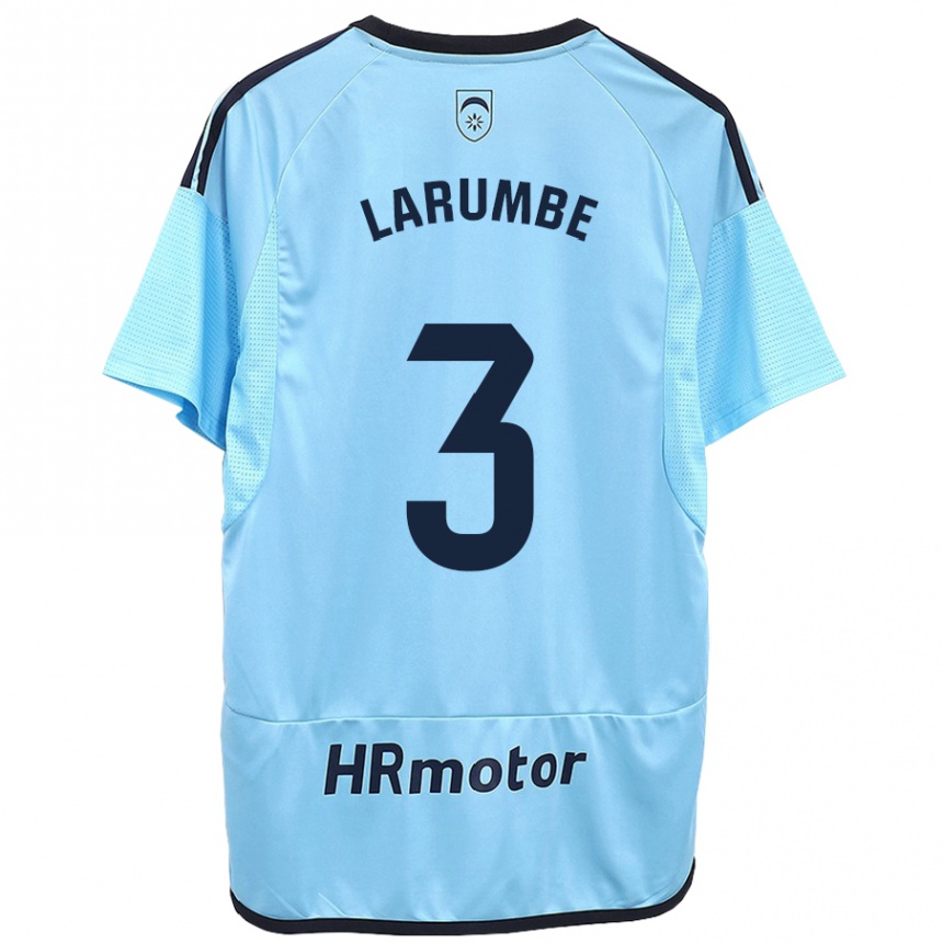 Kinder Fußball Saioa Larumbe Beloqui #3 Blau Auswärtstrikot Trikot 2023/24 T-Shirt Luxemburg