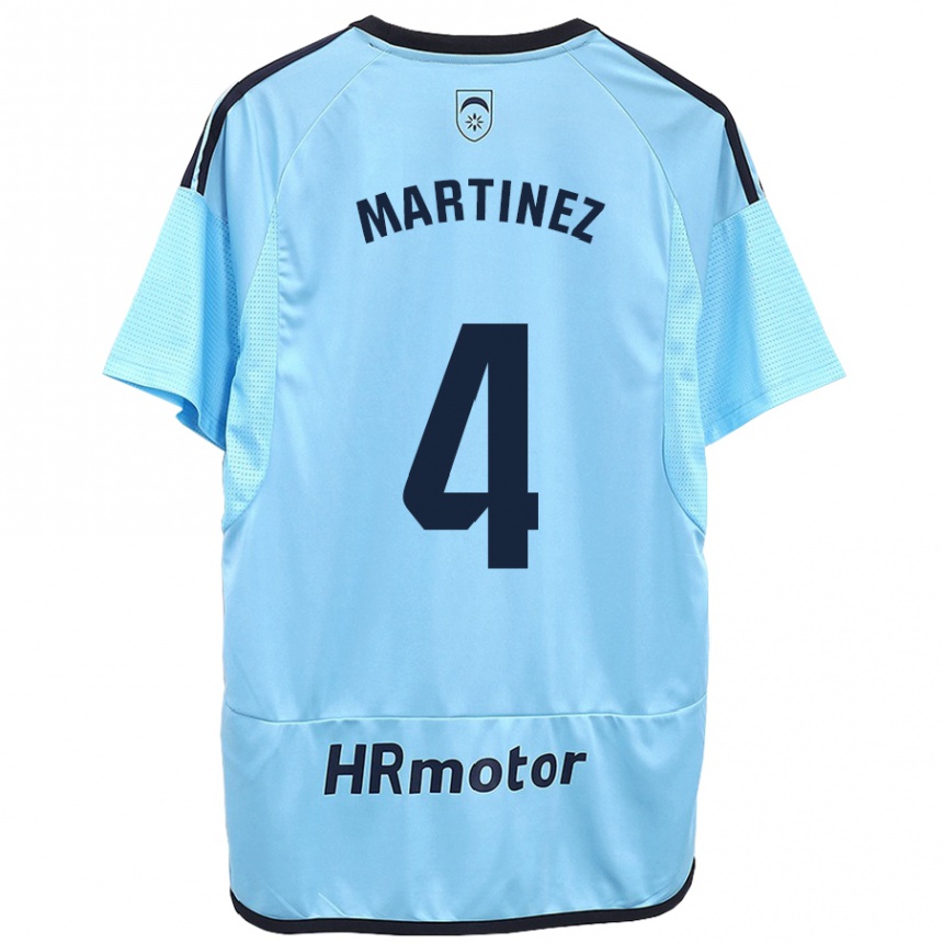 Kinder Fußball Vera Martínez Viota #4 Blau Auswärtstrikot Trikot 2023/24 T-Shirt Luxemburg