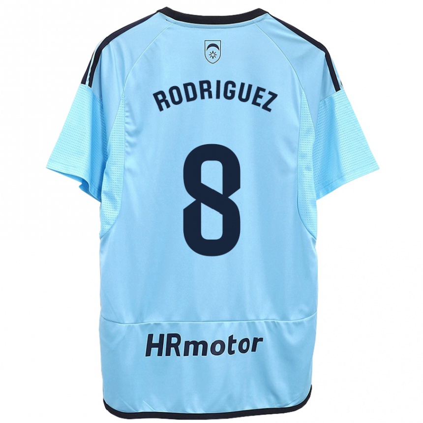 Kinder Fußball Vanessa Rodríguez Iribarren #8 Blau Auswärtstrikot Trikot 2023/24 T-Shirt Luxemburg