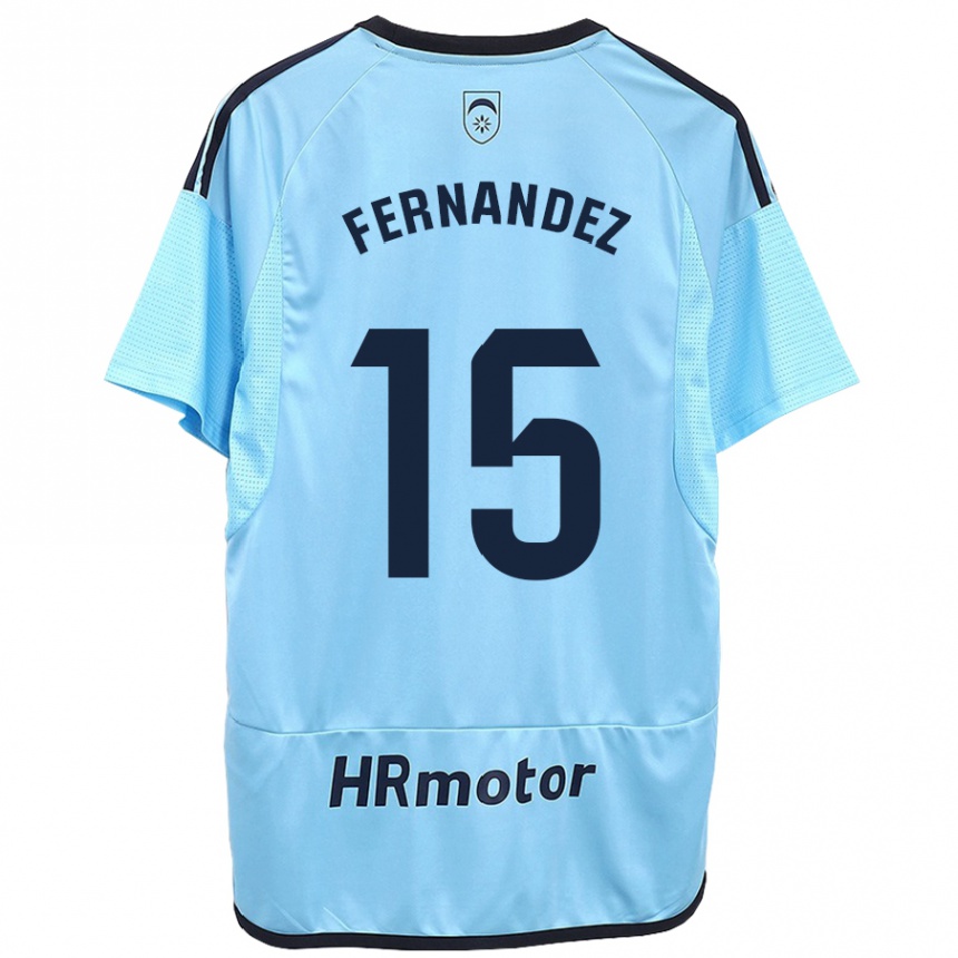 Kinder Fußball Leyre Fernández Sánchez #15 Blau Auswärtstrikot Trikot 2023/24 T-Shirt Luxemburg