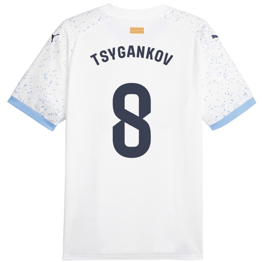 Kinder Fußball Viktor Tsygankov #8 Weiß Auswärtstrikot Trikot 2023/24 T-Shirt Luxemburg