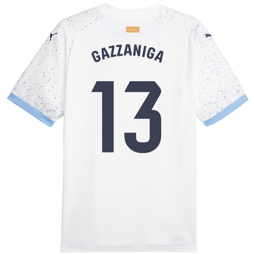 Kinder Fußball Paulo Gazzaniga #13 Weiß Auswärtstrikot Trikot 2023/24 T-Shirt Luxemburg