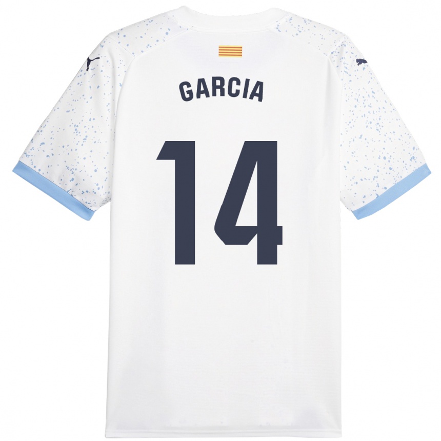 Kinder Fußball Aleix García #14 Weiß Auswärtstrikot Trikot 2023/24 T-Shirt Luxemburg