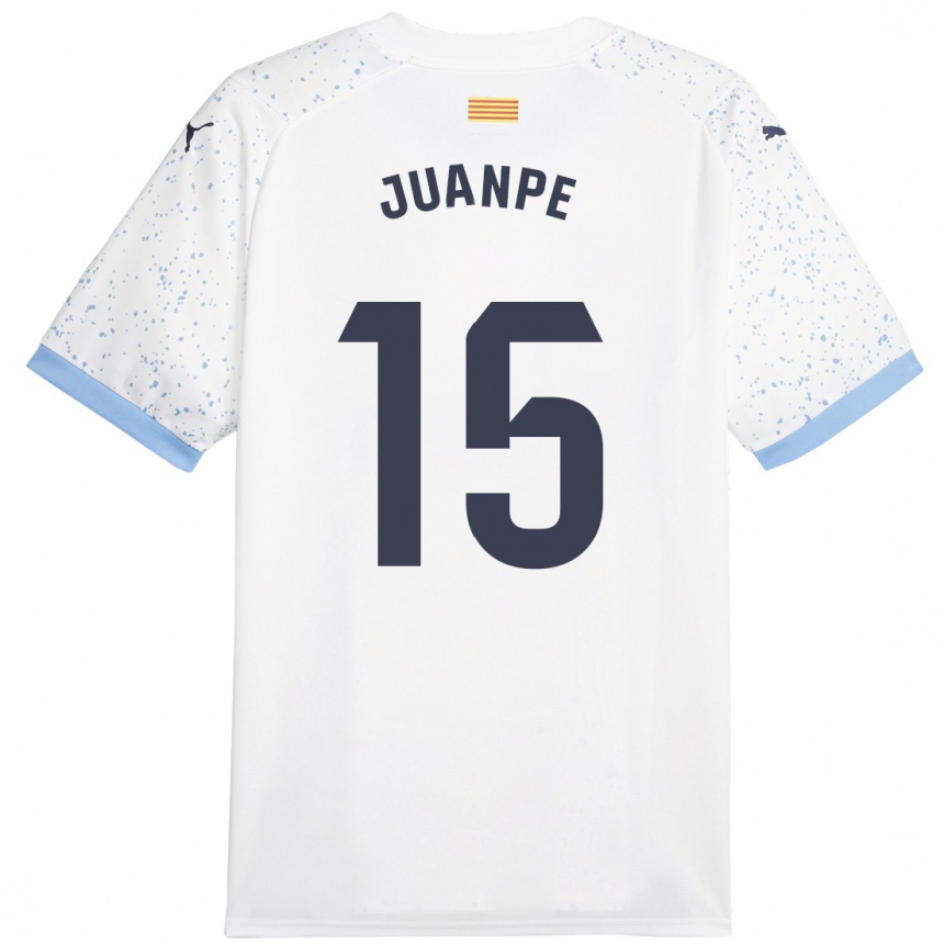 Kinder Fußball Juanpe #15 Weiß Auswärtstrikot Trikot 2023/24 T-Shirt Luxemburg