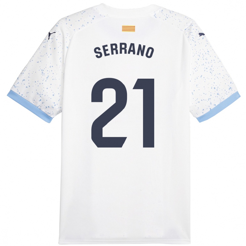 Kinder Fußball Ot Serrano #21 Weiß Auswärtstrikot Trikot 2023/24 T-Shirt Luxemburg