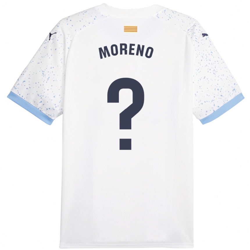 Kinder Fußball Gerard Moreno #0 Weiß Auswärtstrikot Trikot 2023/24 T-Shirt Luxemburg