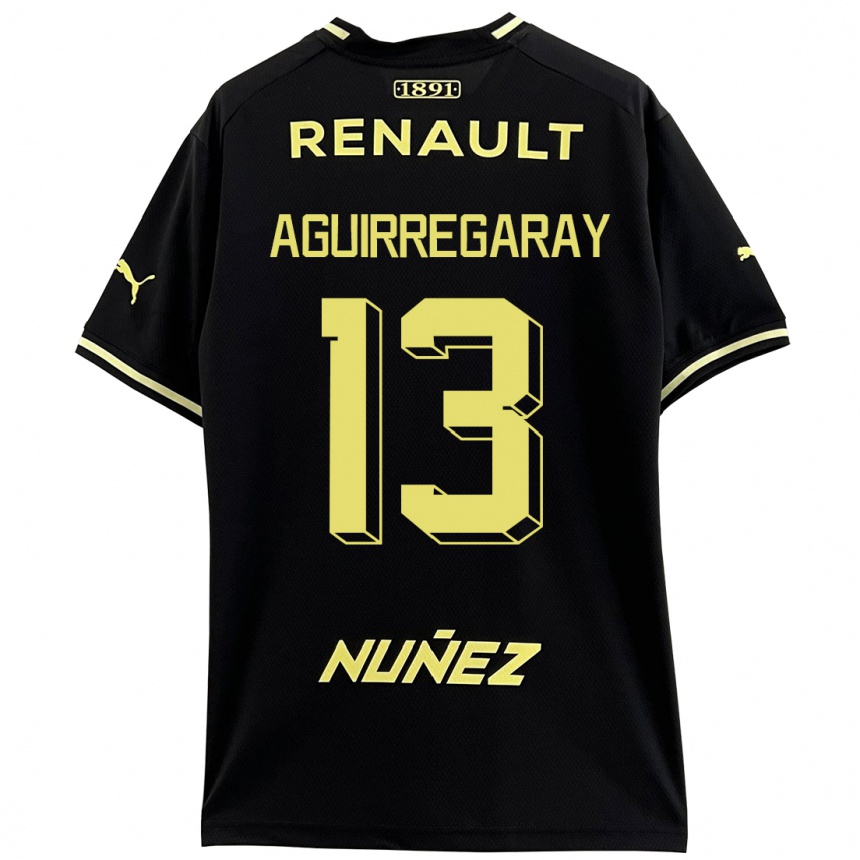 Kinder Fußball Matías Aguirregaray #13 Schwarz Auswärtstrikot Trikot 2023/24 T-Shirt Luxemburg