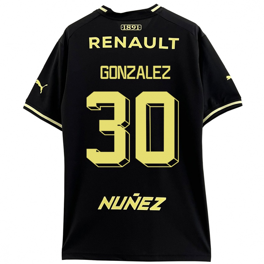 Kinder Fußball Ángel González #30 Schwarz Auswärtstrikot Trikot 2023/24 T-Shirt Luxemburg