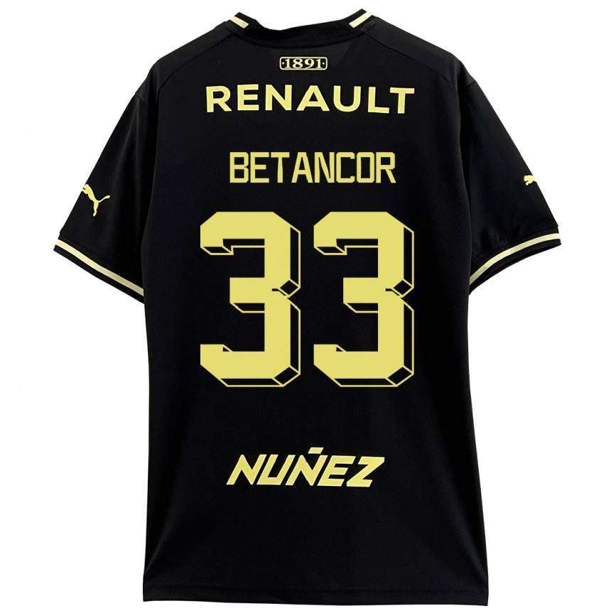 Kinder Fußball Bruno Betancor #33 Schwarz Auswärtstrikot Trikot 2023/24 T-Shirt Luxemburg