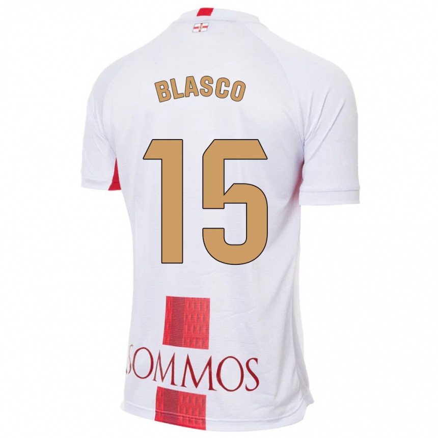 Kinder Fußball Jérémy Blasco #15 Weiß Auswärtstrikot Trikot 2023/24 T-Shirt Luxemburg