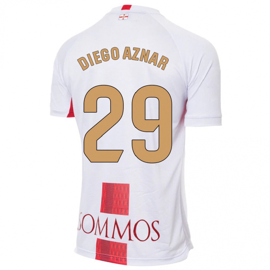 Kinder Fußball Diego Aznar #29 Weiß Auswärtstrikot Trikot 2023/24 T-Shirt Luxemburg