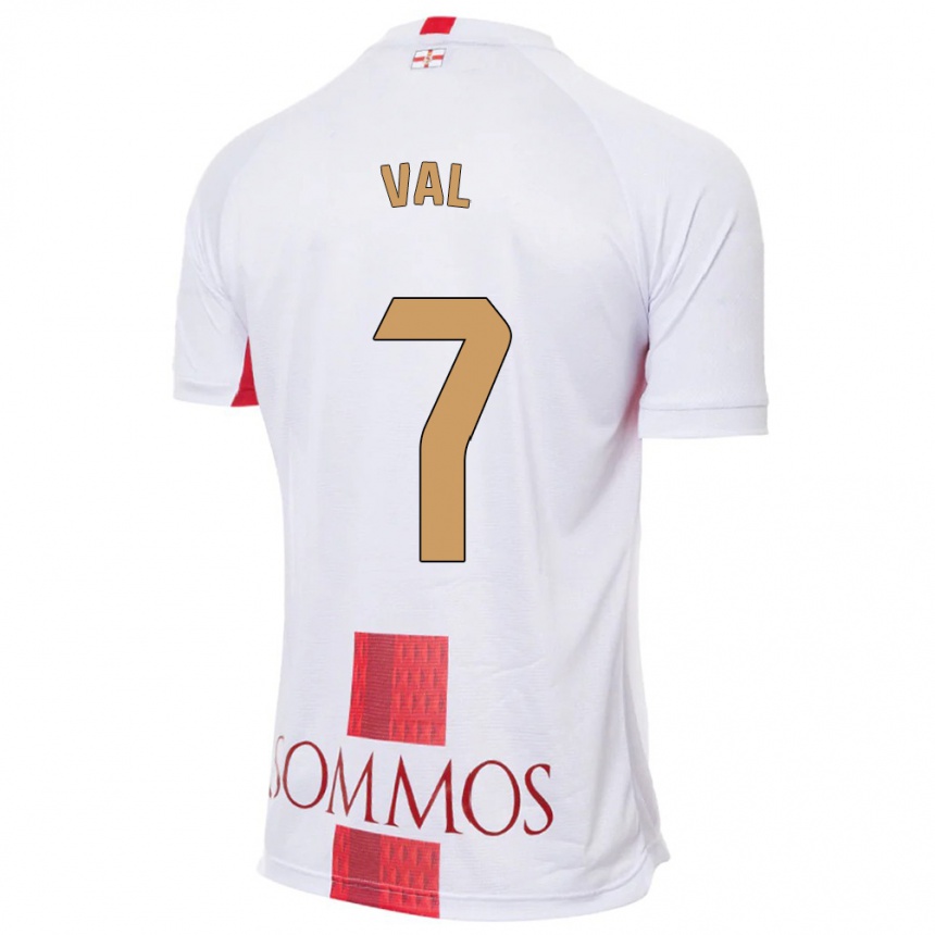 Kinder Fußball Rodri Val #7 Weiß Auswärtstrikot Trikot 2023/24 T-Shirt Luxemburg
