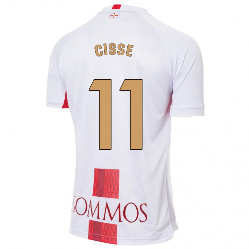 Kinder Fußball Bakary Cissé #11 Weiß Auswärtstrikot Trikot 2023/24 T-Shirt Luxemburg