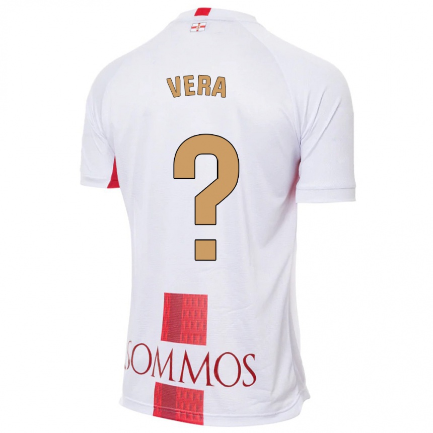 Kinder Fußball Ángel Vera #0 Weiß Auswärtstrikot Trikot 2023/24 T-Shirt Luxemburg