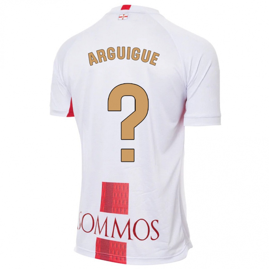 Kinder Fußball Ayman Arguigue #0 Weiß Auswärtstrikot Trikot 2023/24 T-Shirt Luxemburg