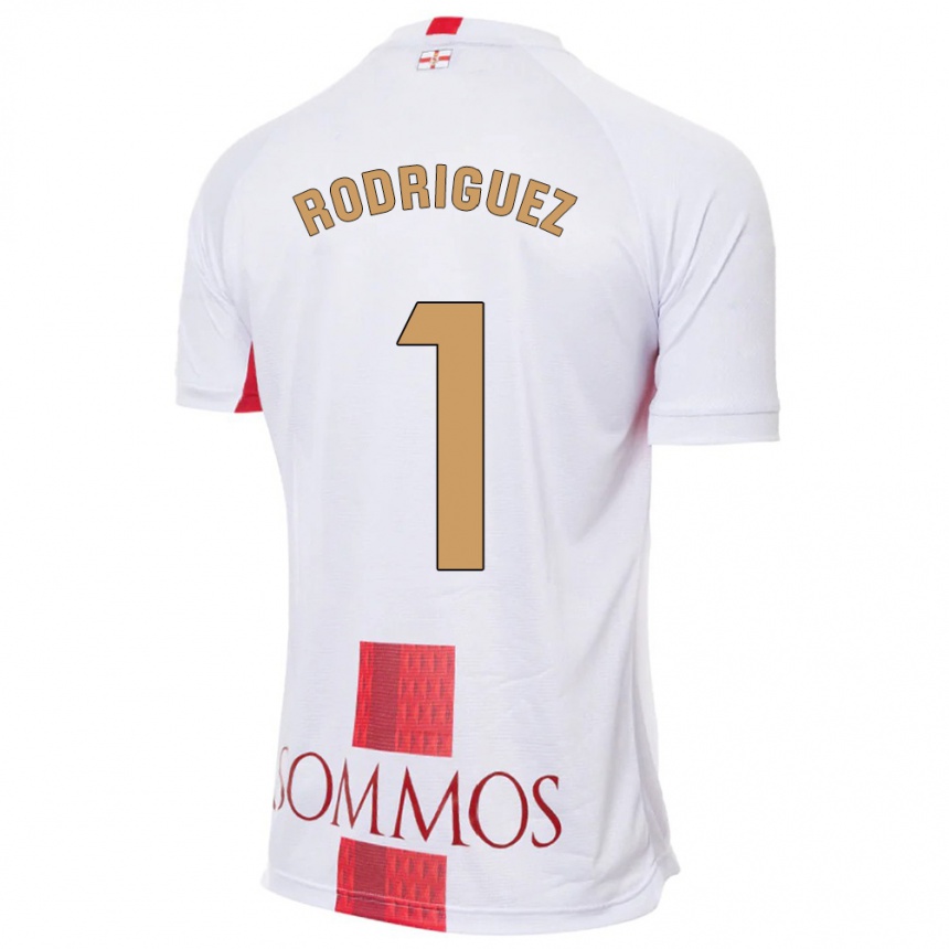 Kinder Fußball Nuria Rodríguez #1 Weiß Auswärtstrikot Trikot 2023/24 T-Shirt Luxemburg
