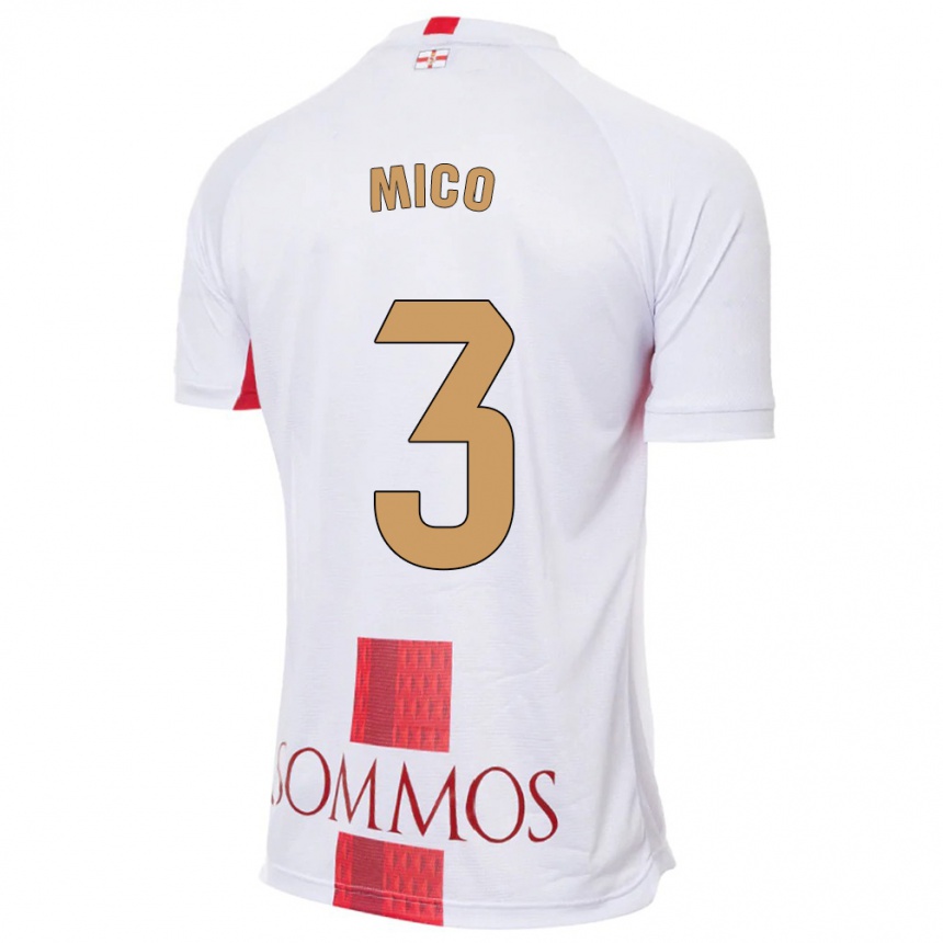 Kinder Fußball Sara Micó #3 Weiß Auswärtstrikot Trikot 2023/24 T-Shirt Luxemburg