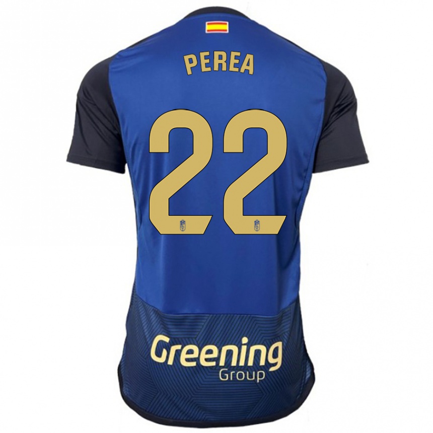 Kinder Fußball Alberto Perea #22 Marine Auswärtstrikot Trikot 2023/24 T-Shirt Luxemburg