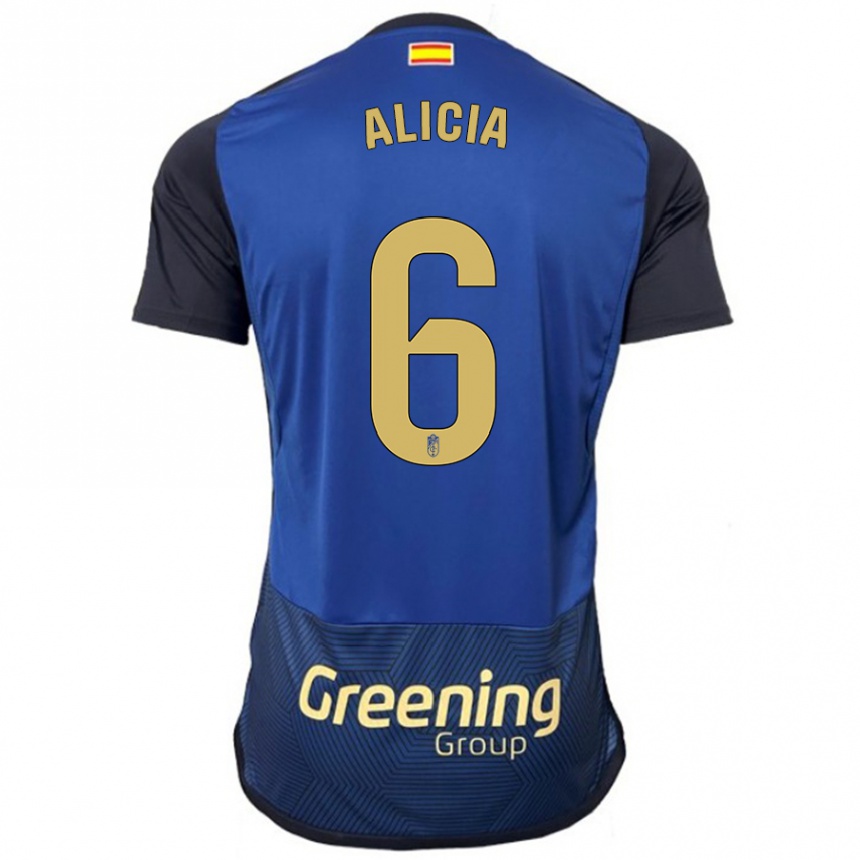 Kinder Fußball Alicia #6 Marine Auswärtstrikot Trikot 2023/24 T-Shirt Luxemburg