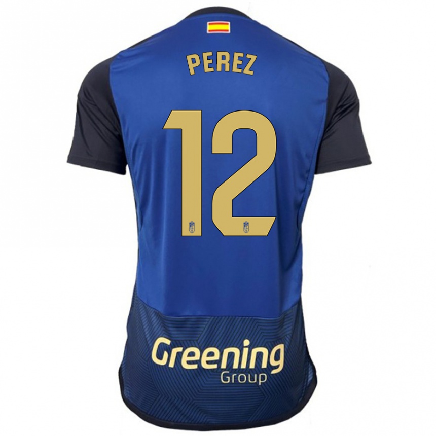 Kinder Fußball Alba Pérez #12 Marine Auswärtstrikot Trikot 2023/24 T-Shirt Luxemburg