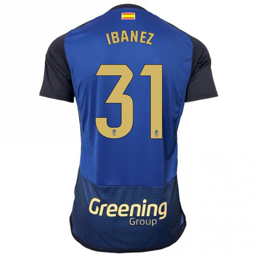 Kinder Fußball Alba Ibáñez #31 Marine Auswärtstrikot Trikot 2023/24 T-Shirt Luxemburg