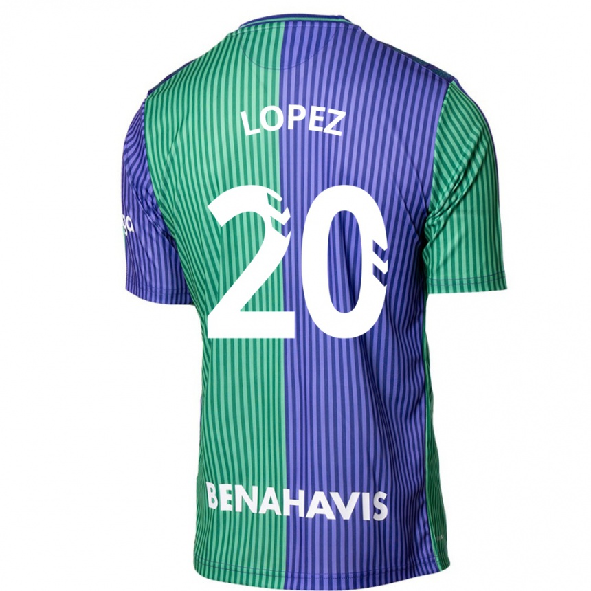 Kinder Fußball Adri López #20 Grün Blau Auswärtstrikot Trikot 2023/24 T-Shirt Luxemburg