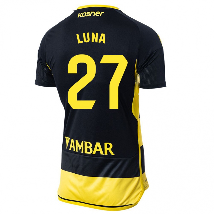 Kinder Fußball Marcos Luna #27 Schwarz Gelb Auswärtstrikot Trikot 2023/24 T-Shirt Luxemburg