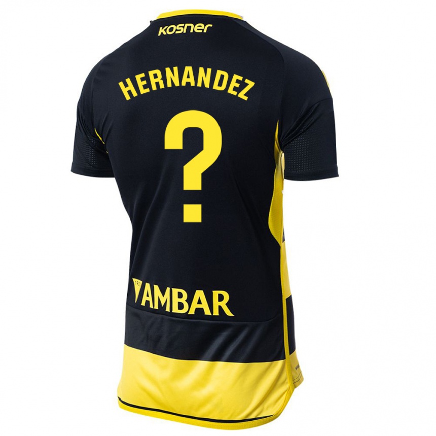 Kinder Fußball Diego Hernández #0 Schwarz Gelb Auswärtstrikot Trikot 2023/24 T-Shirt Luxemburg