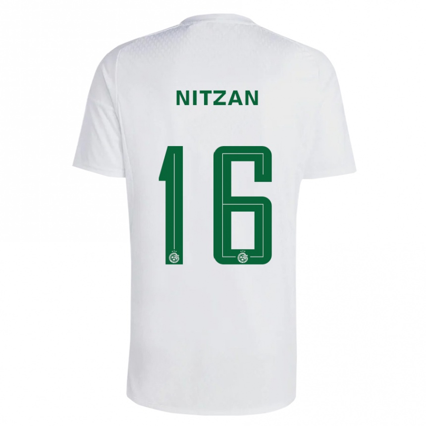 Kinder Fußball Itamar Nitzan #16 Grün Blau Auswärtstrikot Trikot 2023/24 T-Shirt Luxemburg