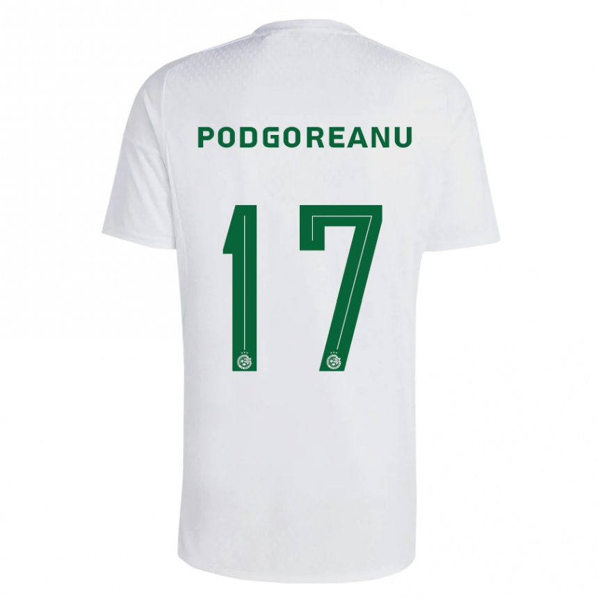 Kinder Fußball Suf Podgoreanu #17 Grün Blau Auswärtstrikot Trikot 2023/24 T-Shirt Luxemburg