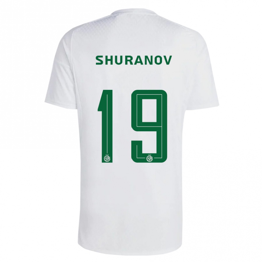 Kinder Fußball Erik Shuranov #19 Grün Blau Auswärtstrikot Trikot 2023/24 T-Shirt Luxemburg