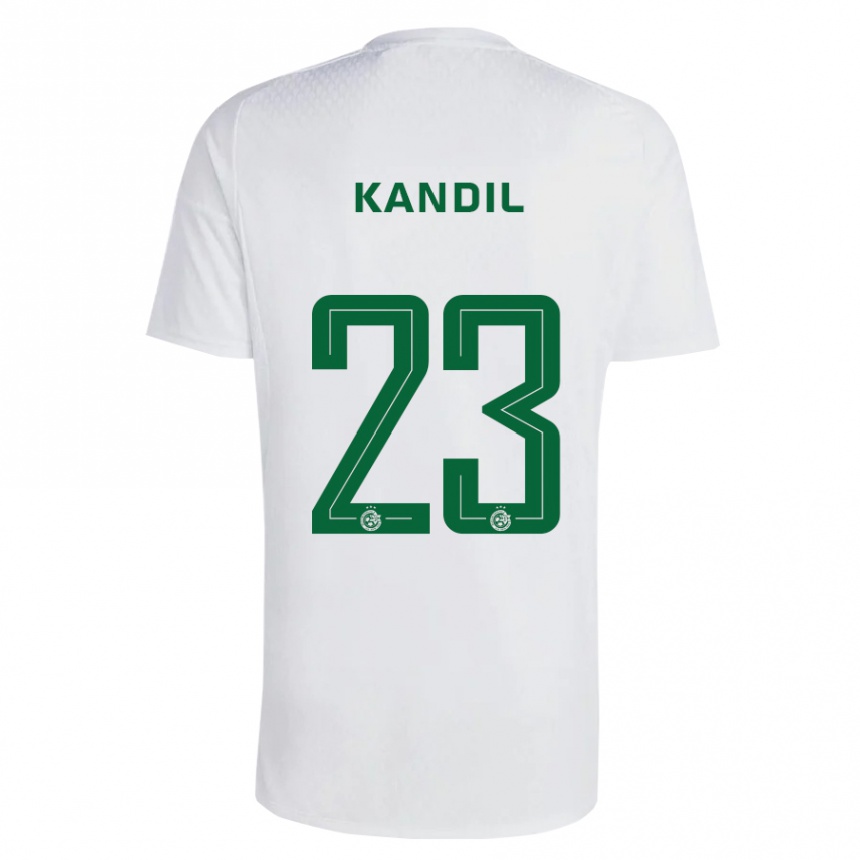 Kinder Fußball Maor Kandil #23 Grün Blau Auswärtstrikot Trikot 2023/24 T-Shirt Luxemburg