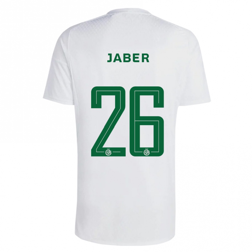 Kinder Fußball Mahmoud Jaber #26 Grün Blau Auswärtstrikot Trikot 2023/24 T-Shirt Luxemburg