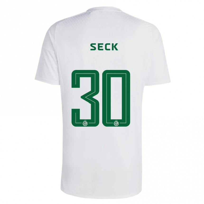 Kinder Fußball Abdoulaye Seck #30 Grün Blau Auswärtstrikot Trikot 2023/24 T-Shirt Luxemburg