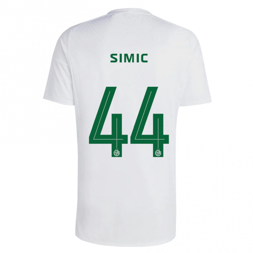 Kinder Fußball Lorenco Simic #44 Grün Blau Auswärtstrikot Trikot 2023/24 T-Shirt Luxemburg