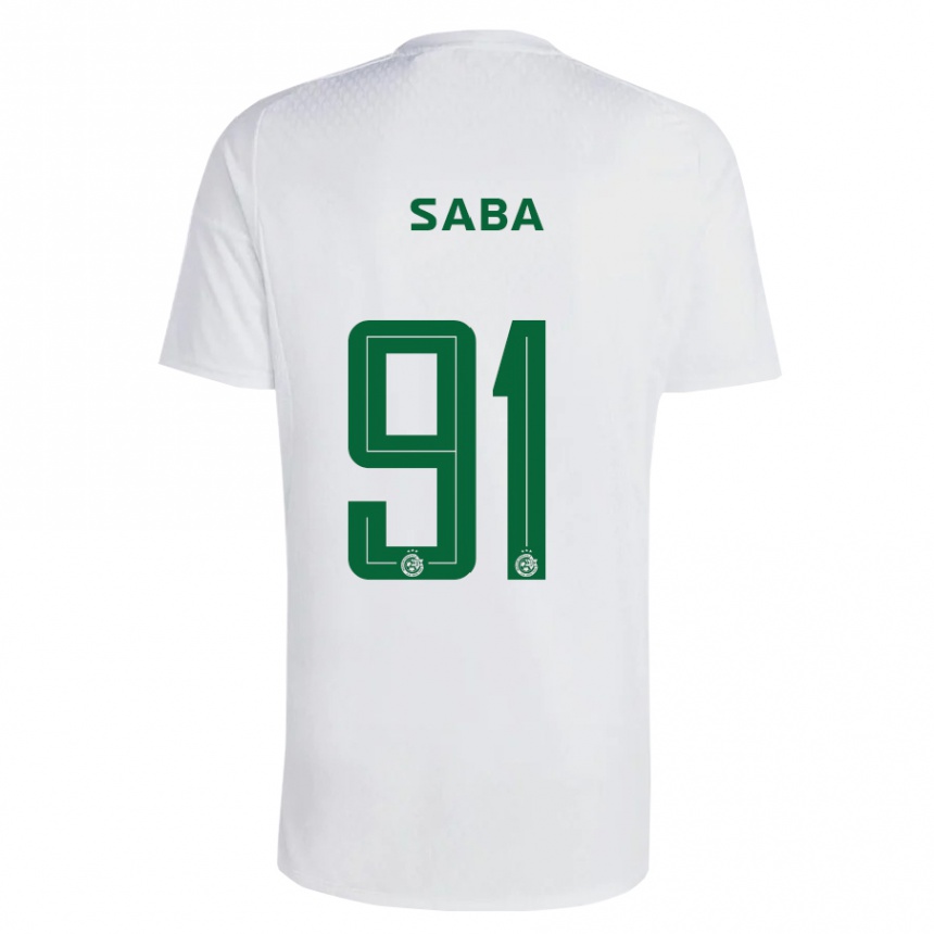 Kinder Fußball Dia Saba #91 Grün Blau Auswärtstrikot Trikot 2023/24 T-Shirt Luxemburg