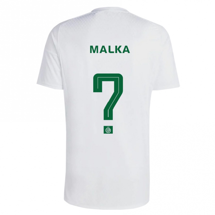 Kinder Fußball Yaheli Malka #0 Grün Blau Auswärtstrikot Trikot 2023/24 T-Shirt Luxemburg