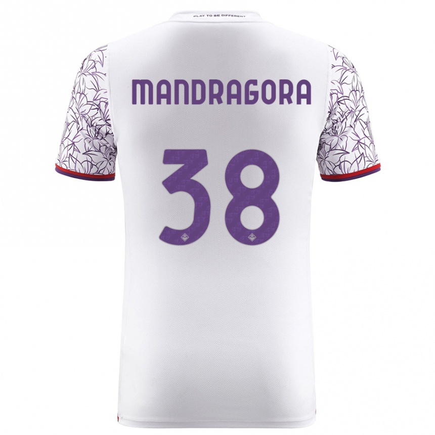 Kinder Fußball Rolando Mandragora #38 Weiß Auswärtstrikot Trikot 2023/24 T-Shirt Luxemburg